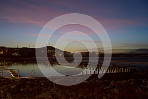 Beautiful sunset on the Agujero beach, Galdar, Gran Canaria, Spain photo