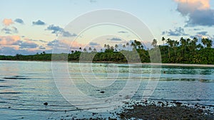 Beautiful sunset along a beach in Rarotonga