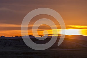 Beautiful Sunset in Badlands National Park