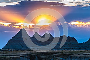 Beautiful Sunset Badlands National Park South Dakota