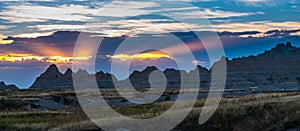 Beautiful Sunset Badlands National Park South Dakota