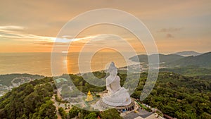 beautiful sunset behind Phuket big Buddha