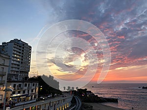 Beautiful Sunset in Biarritz France