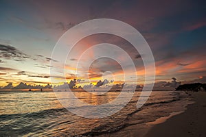 Beautiful sunset at Boracay beach, Philippines