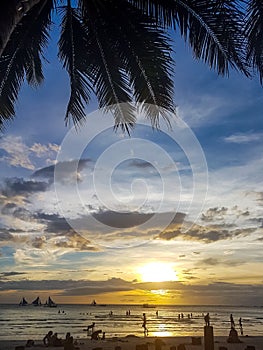 Beautiful sunset in Boracay Philippines