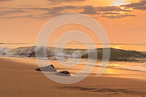 Beautiful sunset at cabo ledo beach Angola.