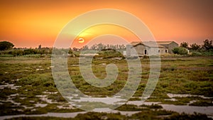 Beautiful sunset at Camargue France