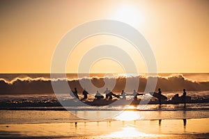 Beautiful sunset on the Carcavelos beach