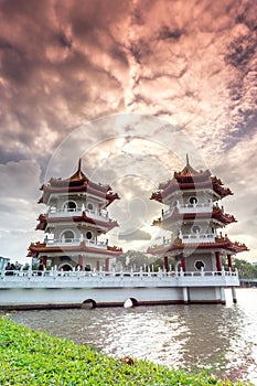 Beautiful Sunset at Chinese Garden