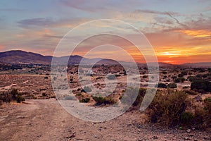 Beautiful Sunset In The Southern California Desert City Palmdale