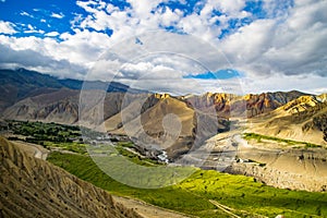 Beautiful Sunset in the Desert of Tibetan Influenced Upper Mustang in the HImalayas of Nepal