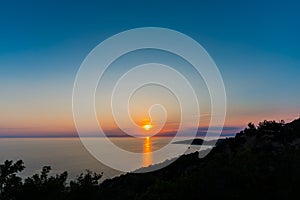 Beautiful sunset in Greece