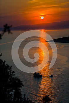 Beautiful sunset in Greece