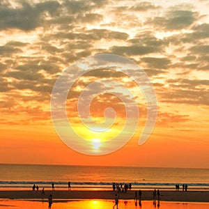 Beautiful sunset Indonesia bali Padma beach