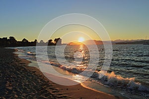 Beautiful Sunset from Jericho Beach on English Bay, Kitsilano, Vancouver, British Columbia, Canada