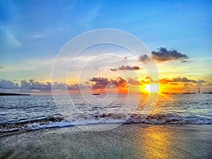 Beautiful sunset at Kedonganan Beach Bali