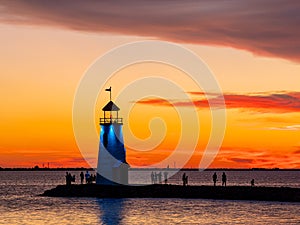 Beautiful sunset landscape of Lake Hefner