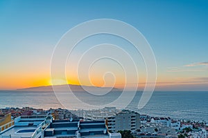 Beautiful Sunset landscape view at Los Gigantes,Tenerife