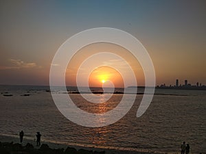 Marine drive sunset