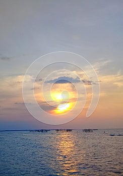 beautiful sunset on maron beach