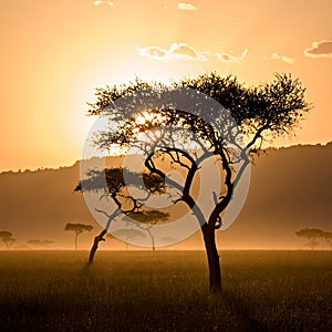Beautiful Sunset in Massai Mara