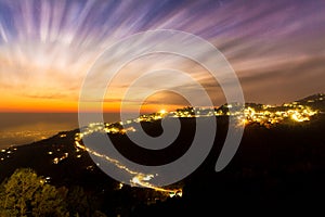 Beautiful sunset at Mcleodganj, Dharamsala, Himachal pradesh, India.