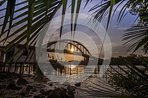 Beautiful sunset near Kedah River Malaysia where all the fisherman live.