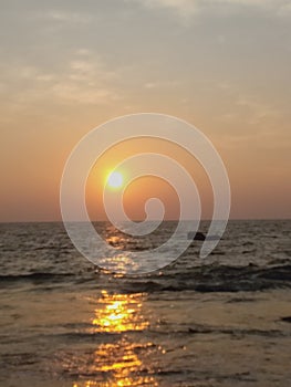 Beautiful sunset at negambo beach