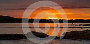 Beautiful sunset over Adriatic Sea, with beautiful dramatic cloudscape