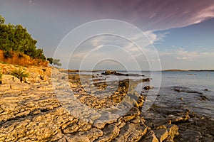 Beautiful sunset over Adriatic Sea, with beautiful dramatic cloudscape