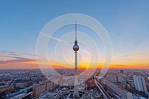 Beautiful sunset over Berlin