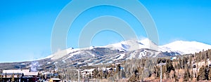 beautiful sunset over breckenridge colorado ski resort town