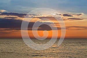 Beautiful sunset over coastline