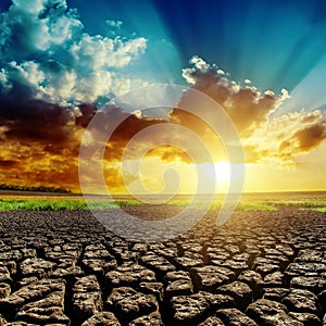 Beautiful sunset over desert