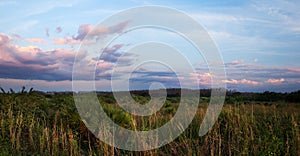 Beautiful sunset over Florida Everglades