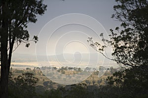 A beautiful sunset over the landscape of Toowoomba, Australia