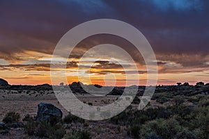 Beautiful sunset over the natural area of Marruecos, Spain photo