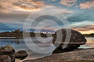 Beautiful sunset over the natural area of Marruecos, Spain