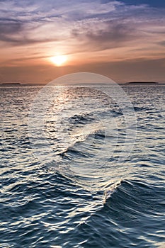 Beautiful Sunset over the Ocean Waters of Key West