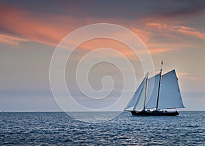 Beautiful Sunset over the Ocean Waters of Key West Florida