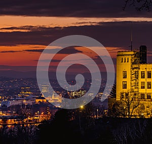 Beautiful sunset over Oslo, the capital city of Norway