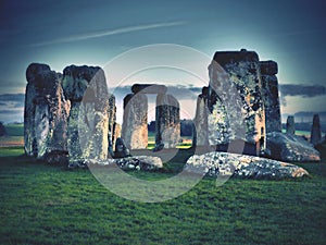 Beautiful sunset over Stonehenge in England