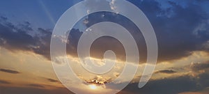 beautiful sunset over the swamp, with the dancing of the clouds surrounding it