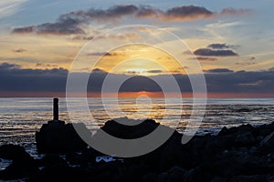 Beautiful sunset at Palos Verdes, California