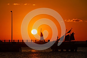 Beautiful sunset in the port of Key West