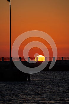 Beautiful sunset in the port of Key West