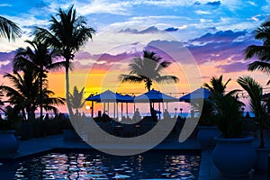 Beautiful sunset in Providenciales on Turks and