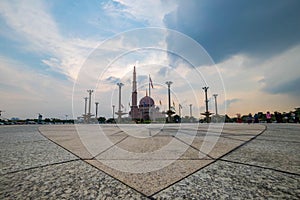 beautiful sunset at Putra Mosque, Putrajaya Malaysia