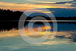 Beautiful sunset reflecting on a lake