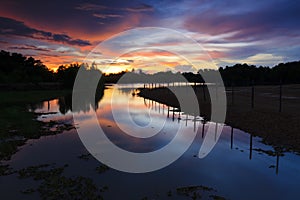 Beautiful sunset reflection